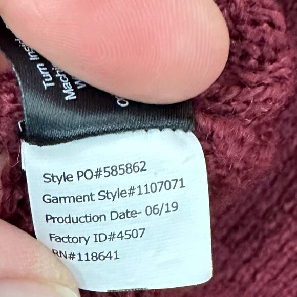 Lane Bryant Sweater Boat Neck Cable Knit Front Size 14/16 Burgundy - Picture 7 of 7
